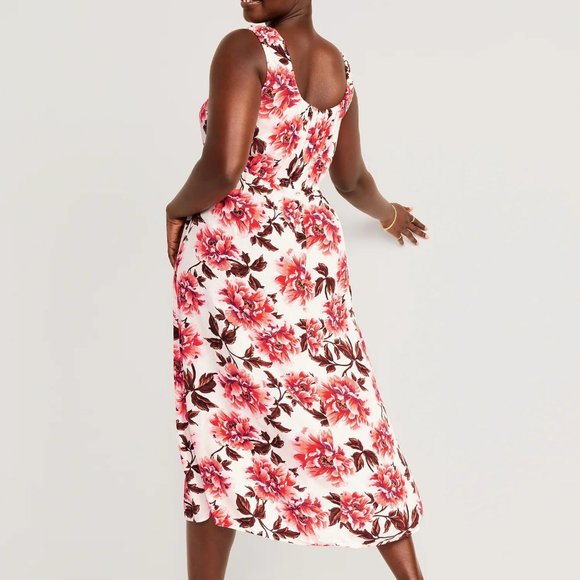 NWT Old Navy Waist-Defined Sleeveless Printed Crepe Midi Dress for Women - Picture 5 of 7